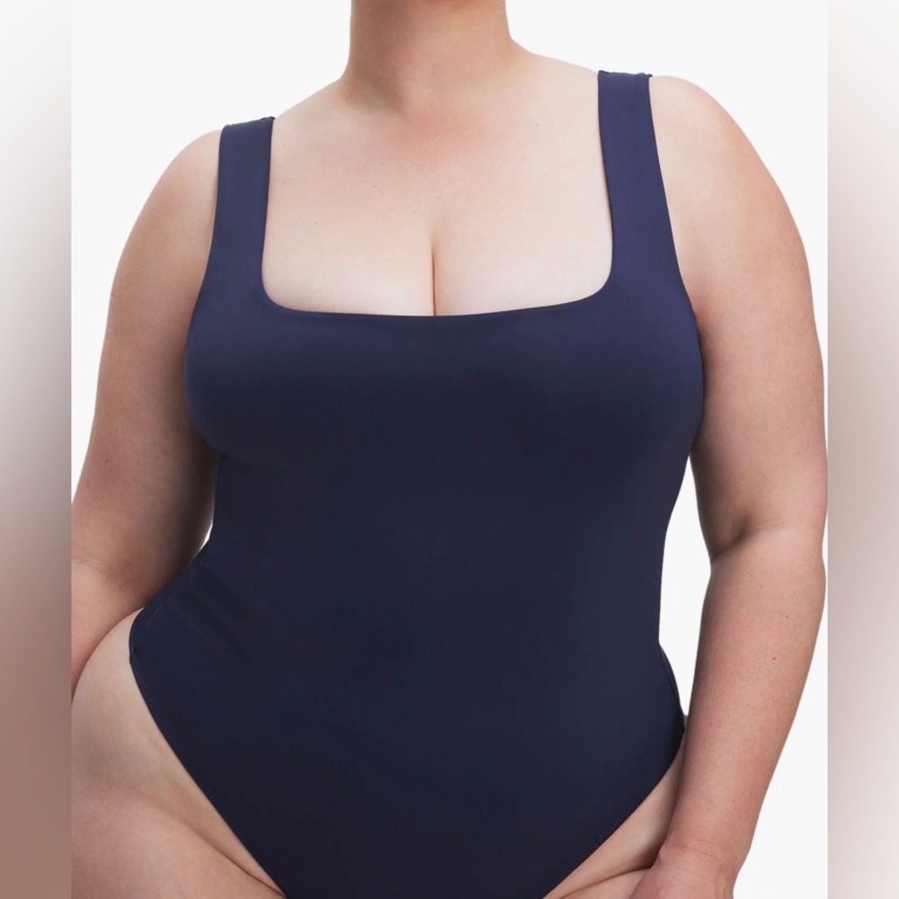 Navy Square-Neck Women's Tank Top